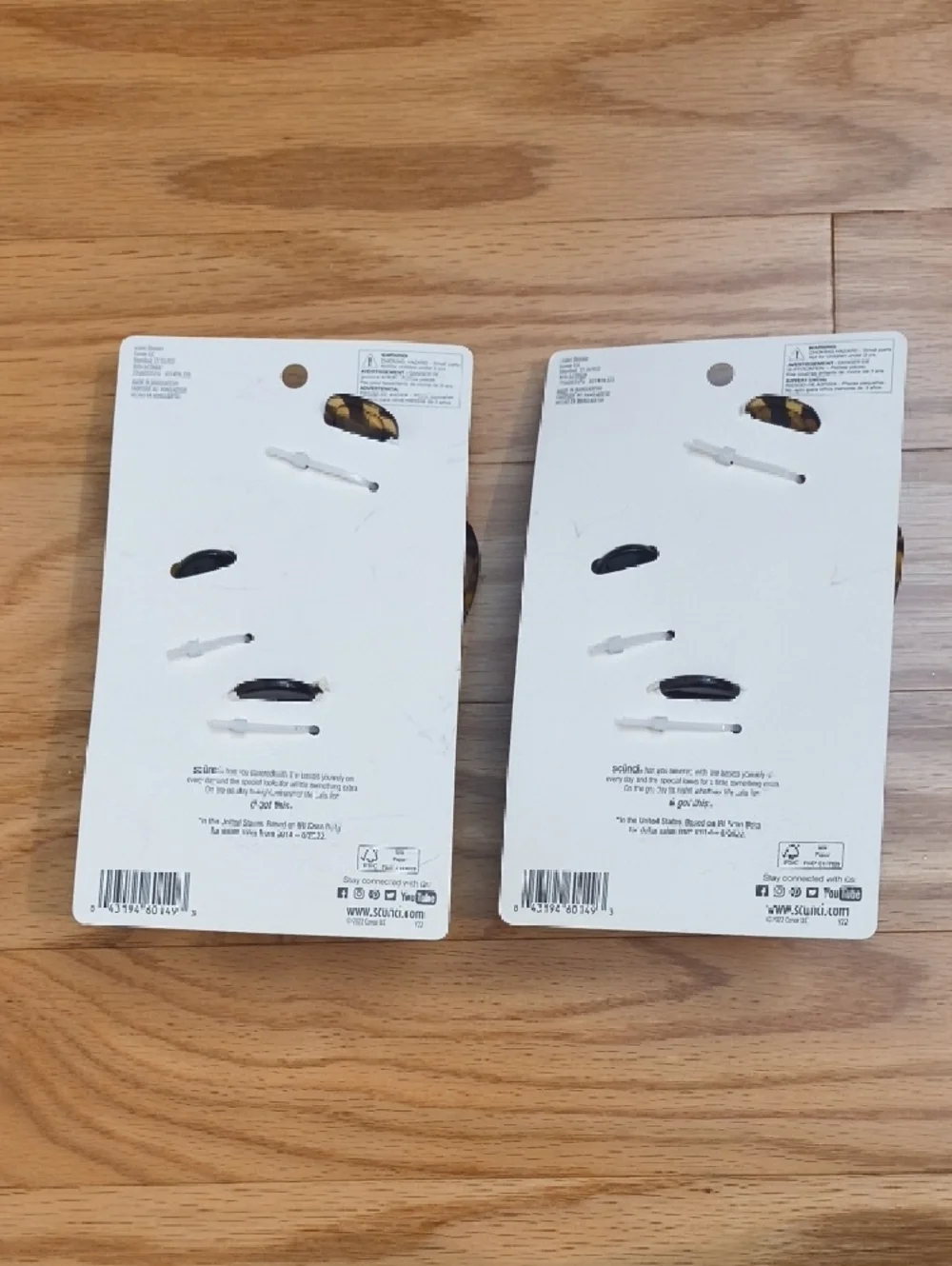 scünci 3-Piece Tortoiseshell & Black Hair Clip Set Of 2 NWT